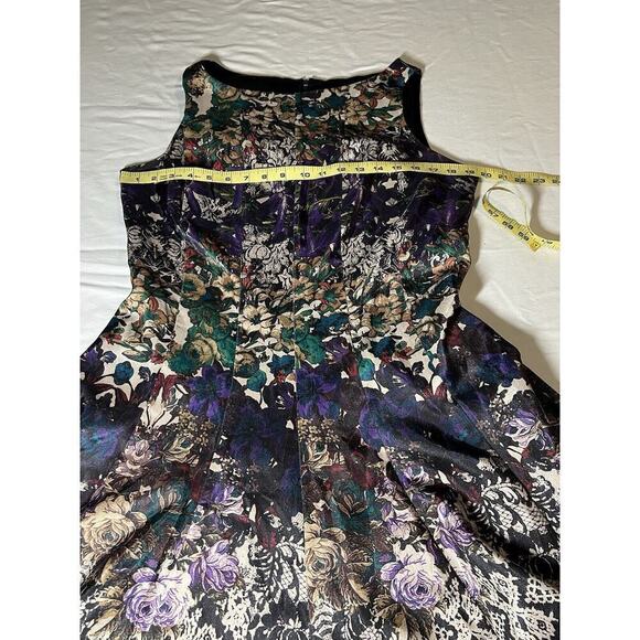 VTG CB Brand Satin Dress Dark Moody Floral Fairy Grunge Goth Party Event Sz 12 - Picture 7 of 10